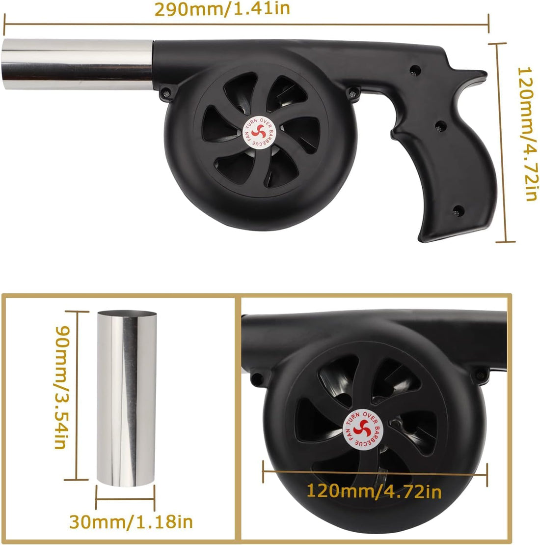 BBQ Fire Starter Electric Blower Lightweight Air Fan
