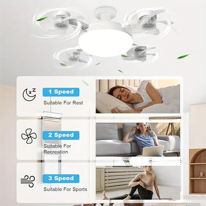 F4 LED Fan Light Multifunctional Rechargeable Fan Lamp for Home